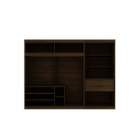 Manhattan Comfort 162GMC5 Mulberry Brown 2-Sectional Open Hanging Module Wardrobe Closet